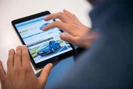 Auto Trader viewed on a tablet