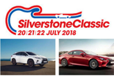 Silverstone Classic 2018 logo with Lexus Drive Live vehicles