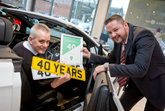 Kenny Cryans and William Gladwin, general manager at Bristol Street Motors Chesterfield Vauxhall
