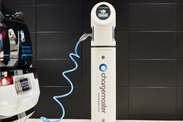 An EV charge point in action