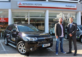Martyn Chalk, company director of ChalkStar Films and Adam Ingles, general manager at Humphris Mitsubishi