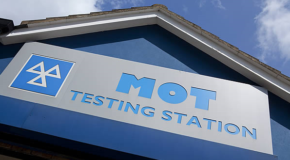 MoT testing station sign