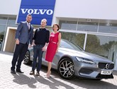 Buyer Matthew Blanksby (centre) collected his new Volvo V60 estate from business manager John-Michael Eastman and Volvo Car UK future retail manager Nicola Murphy