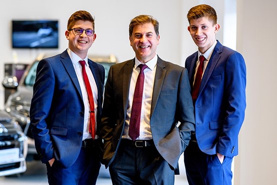 A family business: Tony Denton,  centre, with sons Antony,  left, and Alex, right 