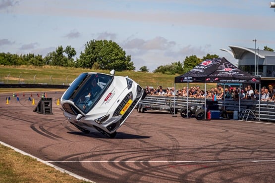 Paul Swift performs stunts at Hendy Performance Day