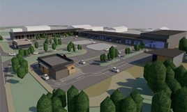 Design plans for the proposed 'Swansea East Trade Park' created by Powell Dobson Architects for Asbri Planning, on behalf of Days Property Holdings Ltd