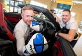 Tom Iveson (left), business manager at Gordon Lamb Chesterfield Land Rover with Jon Sudbury, sales manager 