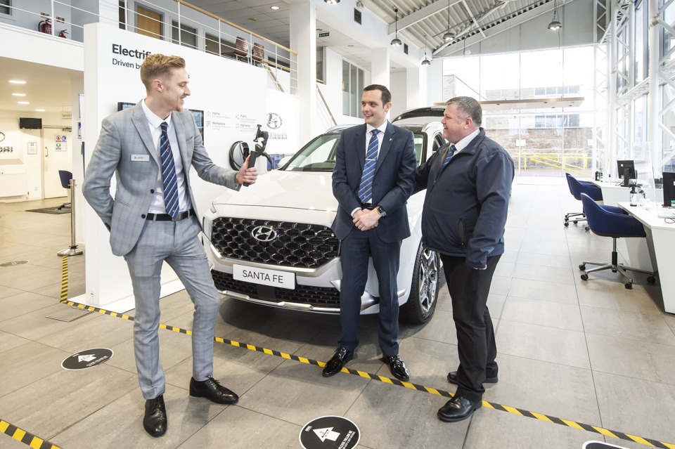 Award winners: Macklin Motors Edinburgh service advisor Jack Massie with general manager Mark Littlejohn and aftersales manager Paul Hattie