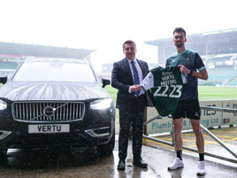 Nick Jones, Volvo Franchise Director at Vertu Motors with Plymouth Argyle's Ryan Hardie