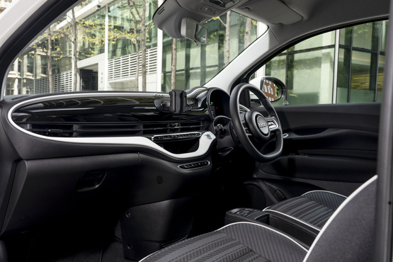 Inside the new Fiat 500e EV's cabin