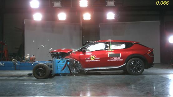 Kia EV6 undergoes Euro NCAP's frontal collision test