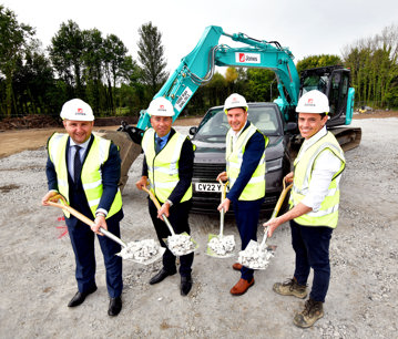 From left: Sinclair Group head of franchise Nicky Boyce;  Sinclair MD Andy Sinclair;  Swansea City Council Leader Cllr  Rob Stewart; and Jones Brothers MD Gareth Jones
