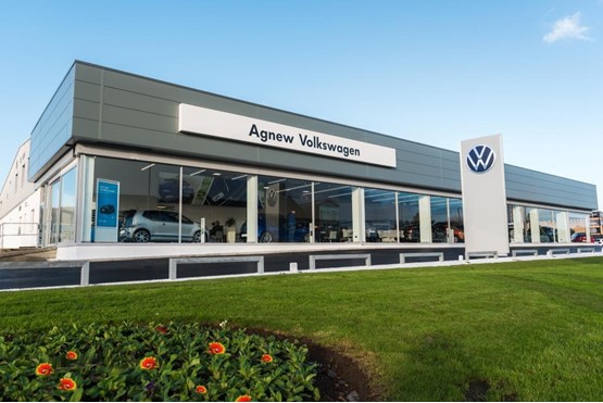 Agnew Group's Belfast Volkswagen UK dealership, the UK's first site to feature the brand's new logo