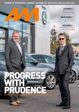 AM's December magazine cover featuring Rainworth Motor Group joint MDs Jon Atherton and Simon Beckett