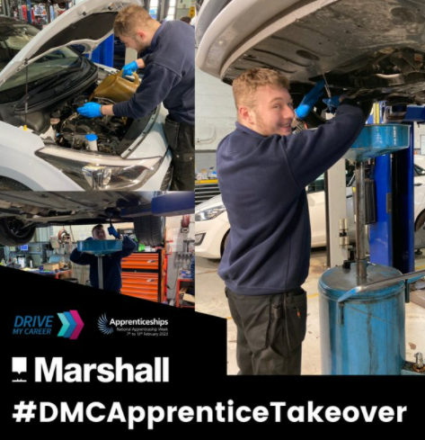 Joshua Shelbourn, first year apprentice technician at Marshall Hyundai Hereford 