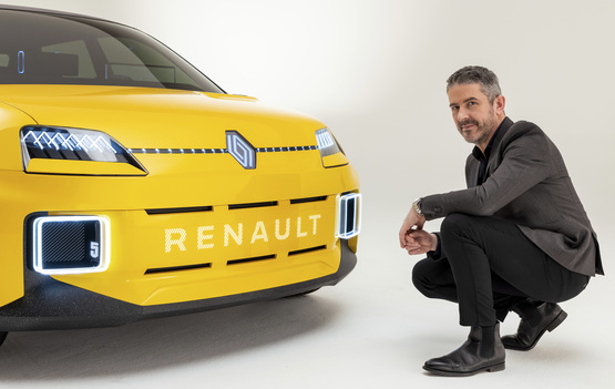 Renault design director, Gilles Vidal, with the Renault 5 hatchback prototype