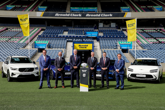 David Cooper, Arnold Clark Chief Retail Finance and Leasing Officer  Chris Healy, Commercial Director at Scottish Rugby  Eddie Hawthorne, Arnold Clark Chief Executive and Group Managing Director  John McGuigan, Chair of the Scottish Rugby Limited Board Russell Borrie, Arnold Clark Chief Operating Officer  John Clark, Arnold Clark Chief Commercial Officer