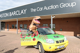 Aston Barclay's Jurassic Park-inspired Bangers4Ben rally entry