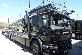 An Aston Barclay Scania P410 transporter