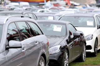 Used cars line up