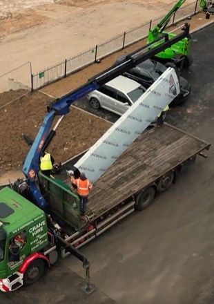 Erecting the Bentley totum at Rybrook's High Wycombe dealership