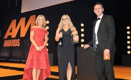 Gemma Rolf (centre), general sales manager, Marshall Mercedes-Benz of Southampton, collected the award from AM news and features editor Tom Sharpe