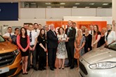 Bristol Street Motors Ford Cheltenham team receive the Chairman Award from Ford's Louise Coates