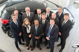 Bristol Street Motors Hyundai Bristol branch manager Terry Thurgood (front right in the blue suit) with his new team