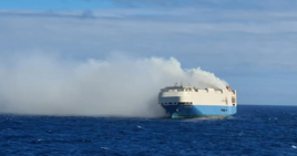 Stranded and ablaze: VW Group car transporter ship the Felicity Ace