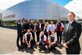 Centre principal, Scott Stevenson (far right), with his team at Porsche Centre Newcastle
