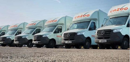 Cazoo's fleet of car sales delivery vans