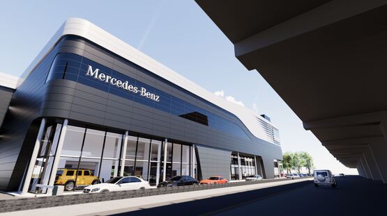CGI image: Mercedes-Benz Retail Group's redeveloped West London showroom