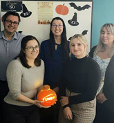 Snows HR team members preparing for the Pumpkin Carving Contest