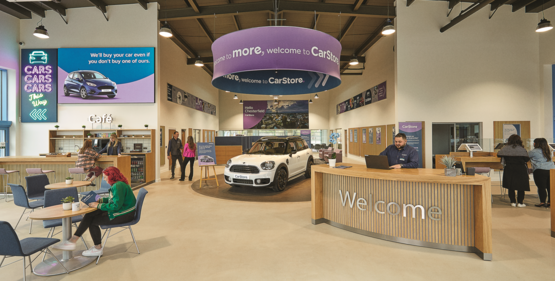 Inside Pendragon's first CarStore Experience Centre, in Chesterfield