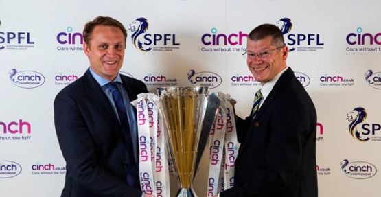 Cinch CEO Robert Bridge and SPFL CEO Neil Doncaster after agreement on sponsorship deal