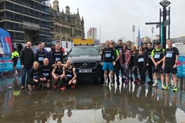 Runners from Clive Brook Volvo with the XC90 T8 support vehicle