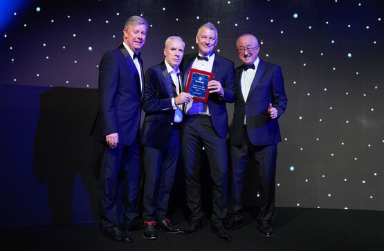 Cropleys of Boston receives the Customer Service of the Year award from Suzuki GB