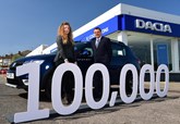Heather Reiss receives her new Dacia Sandero from James Hardiman, sales manager at SJ Cook and Sons