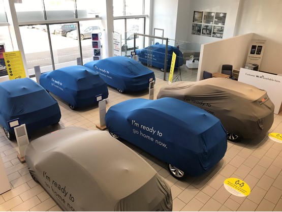 Head of business Daniel Cooper took this image of 70-plate vehicles lined up for sale at Robinsons VW, Peterborough