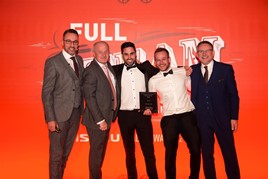 Isuzu UK managing director, William Brown, (left) with the team from the brand's Dealer of the Year, York Van Centre