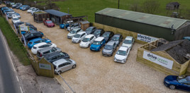 The used car forecourt of EV specialist Drive Green, near Bristol