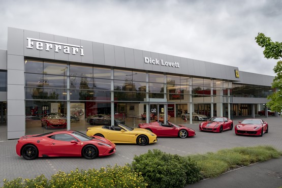 Dick Lovett's refurbished Ferrari UK showroom in Swindon