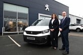 Emma Griffiths with John Sedgwick, Managing Director of Simon Bailes Peugeot