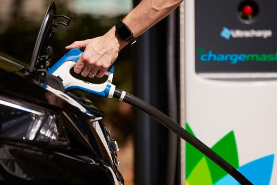 A bp chargemaster EV charging point