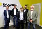 Kevin Kaye, Evolution Funding Finance Director; Lee Streets, Evolution Funding CEO; Paul Saggar, Evolution Funding CIO; Ollie Moxham, Click Dealer CEO; Gerry Moxham, Click Founder and Chief Visionary Officer