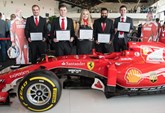 Ferrari's latest batch of apprentice graduates celebrate their success at Silverstone