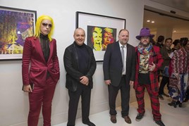 Artists Roger Spy, Lincoln Townley, Finn Stone with Rob Calver, managing director, Motor Village UK (3rd left)
