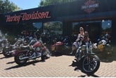 Sohail Khan, director of Jennings Motor Group, with Charlotte Yanni of Fickle Lilly, at the first anniversary of Jennings Harley-Davidson in Gateshead