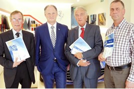 Long standing: Andy Bruce Lookers CEO (second left) with stalwarts Gordon Shaw, Billy Lee and Bill Hawkins