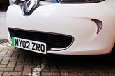 The Department for Transport's (DfT) 'green flash' EV number plate design